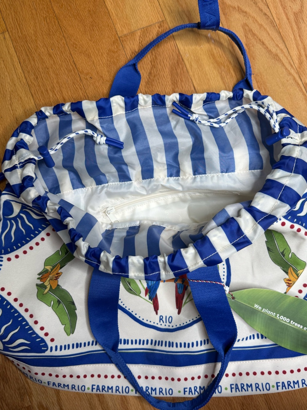 FARM Rio Blue Carioca Tropical Destiny
Drawstring Tote Bag NWT - Picture 4 of 5